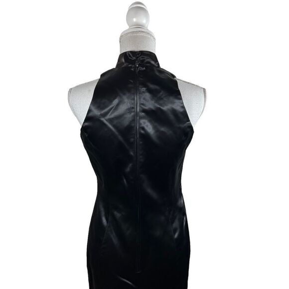 Vintage 90s Jessica McClintock x Gunne Sax Black Halter Pencil Dress - Picture 7 of 9